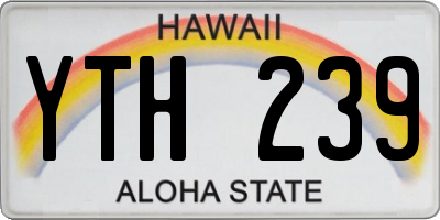 HI license plate YTH239