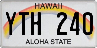 HI license plate YTH240