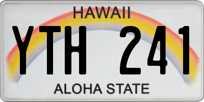 HI license plate YTH241