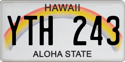 HI license plate YTH243