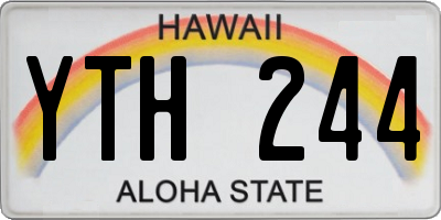 HI license plate YTH244