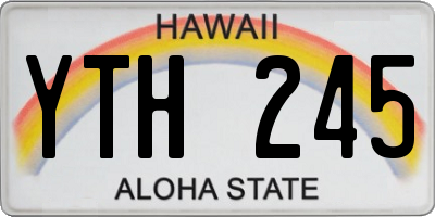 HI license plate YTH245