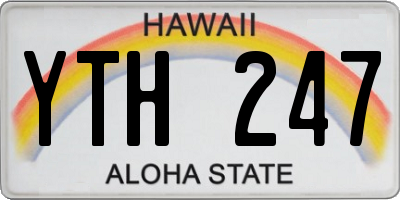 HI license plate YTH247