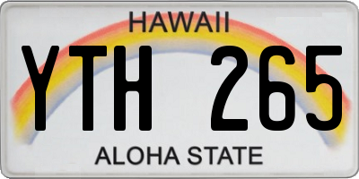 HI license plate YTH265