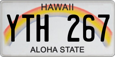 HI license plate YTH267