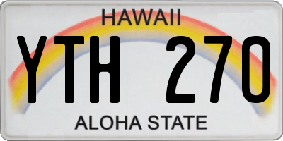 HI license plate YTH270