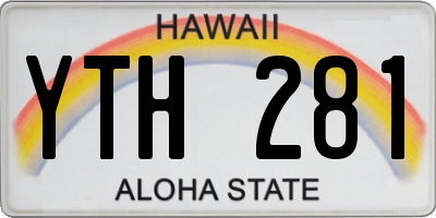 HI license plate YTH281