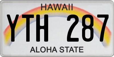 HI license plate YTH287