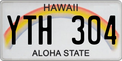 HI license plate YTH304