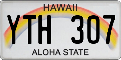 HI license plate YTH307