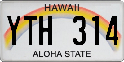 HI license plate YTH314