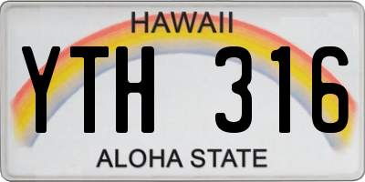 HI license plate YTH316