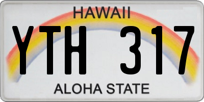 HI license plate YTH317