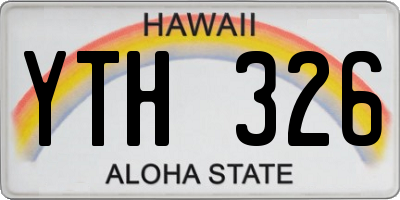 HI license plate YTH326