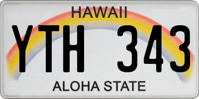 HI license plate YTH343