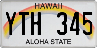 HI license plate YTH345