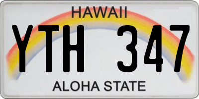 HI license plate YTH347