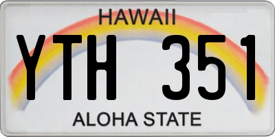 HI license plate YTH351