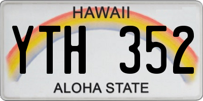 HI license plate YTH352