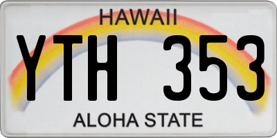 HI license plate YTH353