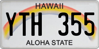HI license plate YTH355