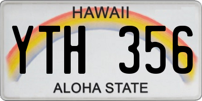 HI license plate YTH356