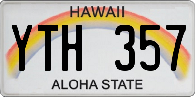 HI license plate YTH357