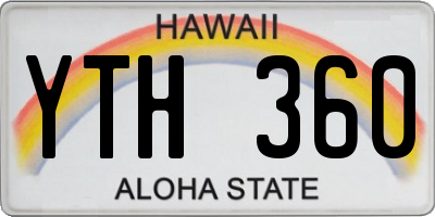 HI license plate YTH360