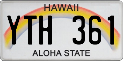 HI license plate YTH361