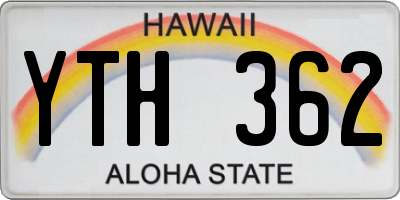 HI license plate YTH362