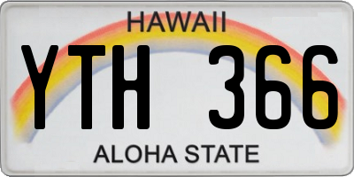HI license plate YTH366