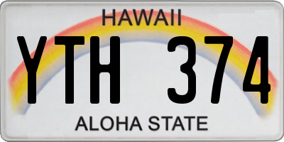 HI license plate YTH374