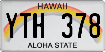 HI license plate YTH378