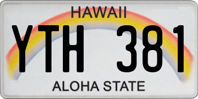 HI license plate YTH381