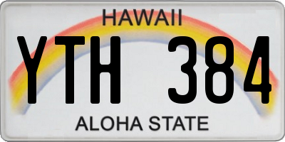 HI license plate YTH384