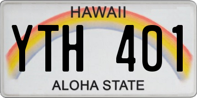 HI license plate YTH401