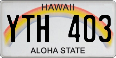 HI license plate YTH403