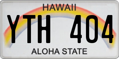 HI license plate YTH404