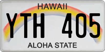 HI license plate YTH405