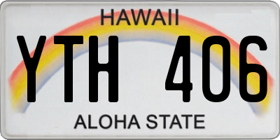 HI license plate YTH406