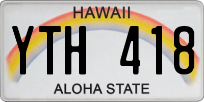 HI license plate YTH418