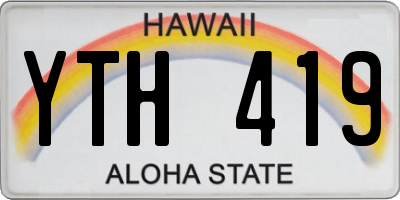 HI license plate YTH419