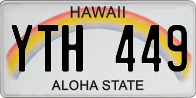 HI license plate YTH449