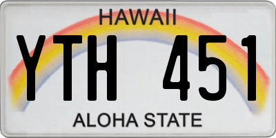 HI license plate YTH451