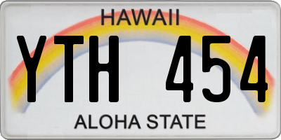 HI license plate YTH454