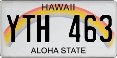 HI license plate YTH463