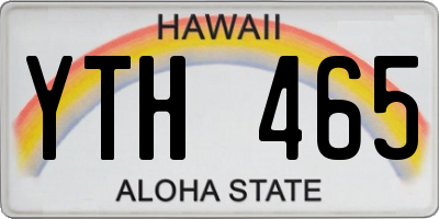 HI license plate YTH465