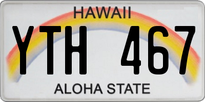 HI license plate YTH467