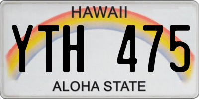 HI license plate YTH475