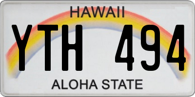 HI license plate YTH494